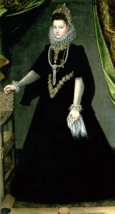 Infanta Isabella Clara Eugenia (1566-1633), figlia del re Filippo II di Spagna (1556-98) e Isabella di Valois (1545-68), 1599 da Sofonisba Anguissola